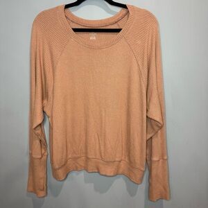 Offline By Aerie Tan Ribbed Long Sleeve size large